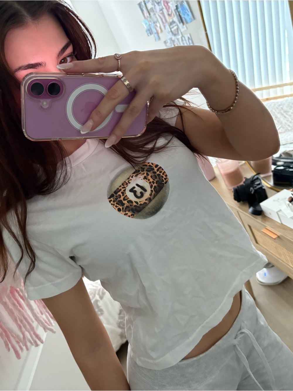 Pacsun Baby Tee with Leopard Pool Ball